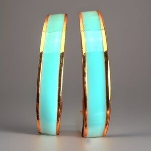 Kate Spade Mint Green Goldtone Hoop Pierced Earrings